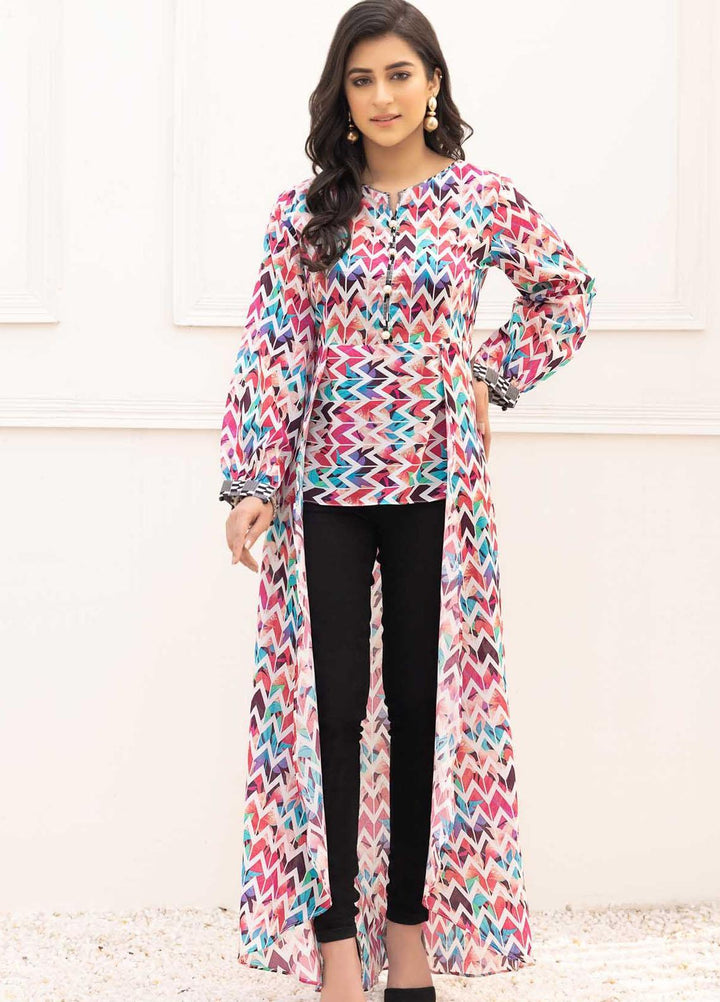 Adan's Libas Printed Lawn Stitched Kurtis D-10