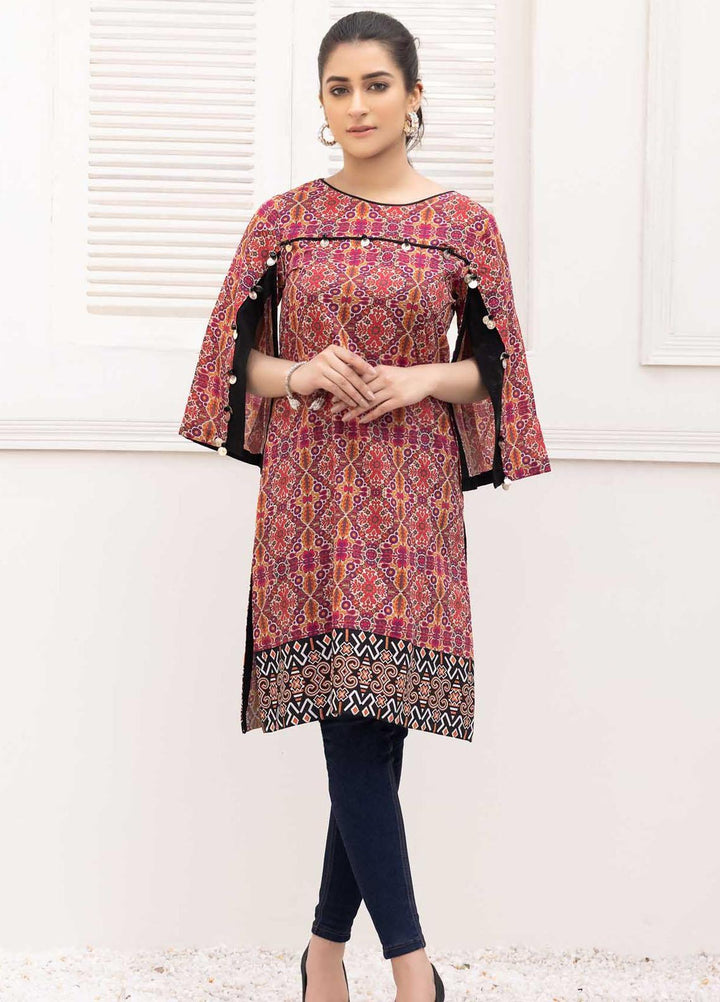 Adan's Libas Printed Lawn Stitched Kurtis D-17