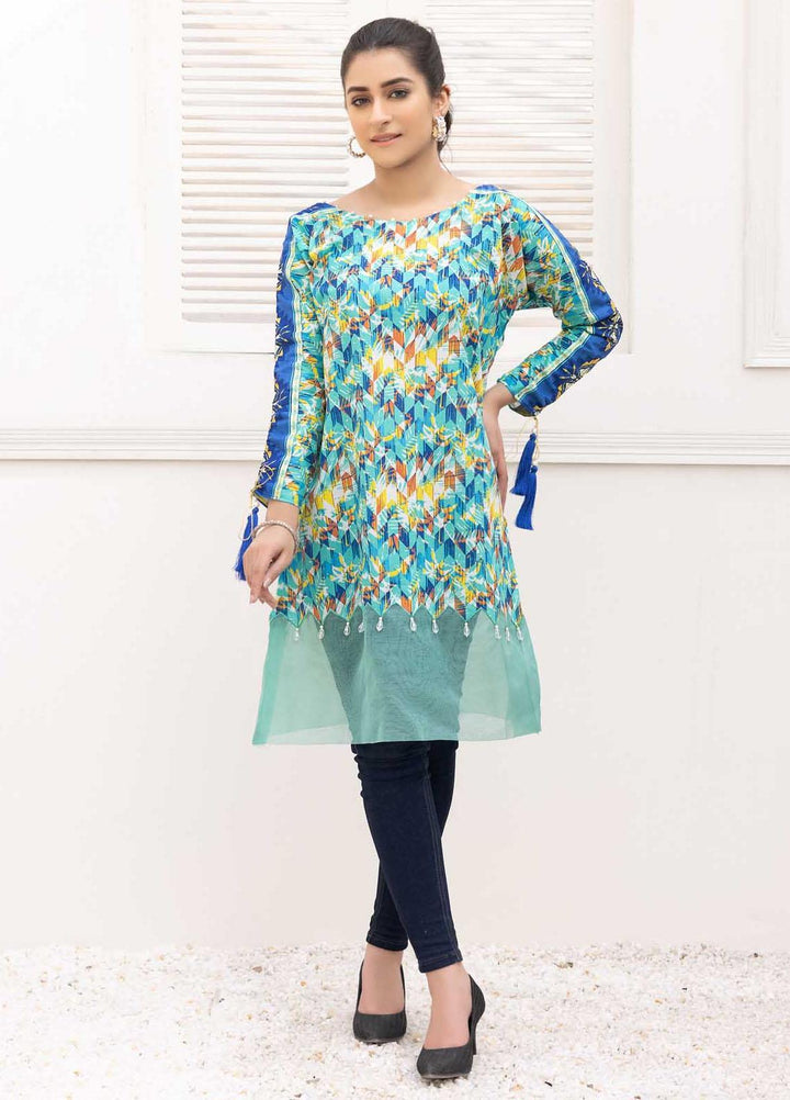 Adan's Libas Printed Lawn Stitched Kurtis D-19
