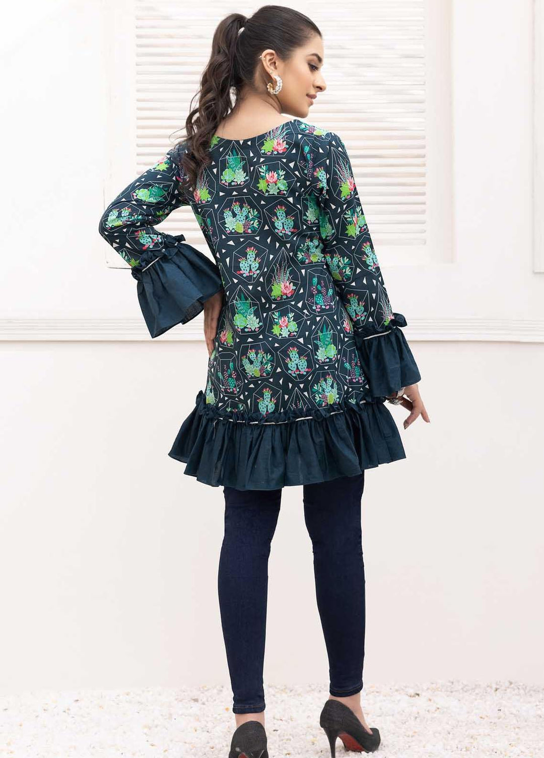 Adan's Libas Printed Lawn Stitched Kurtis D-20