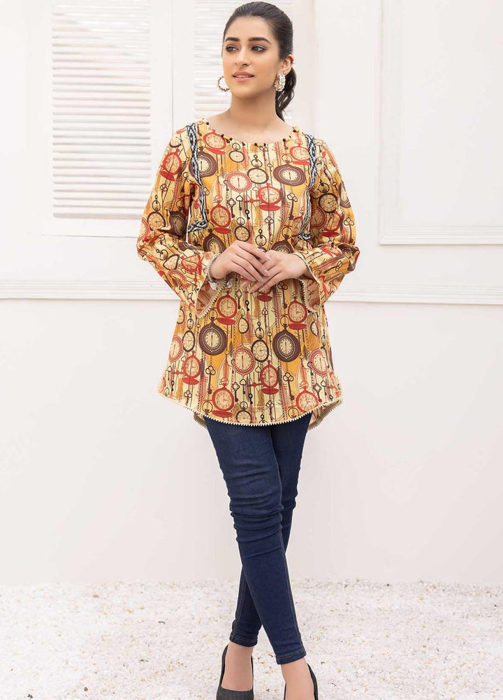 Adan's Libas Printed Lawn Stitched Kurtis D-21