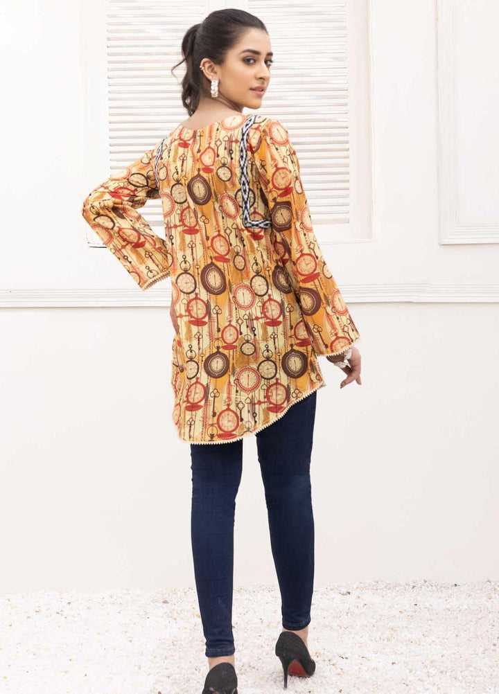 Adan's Libas Printed Lawn Stitched Kurtis D-21