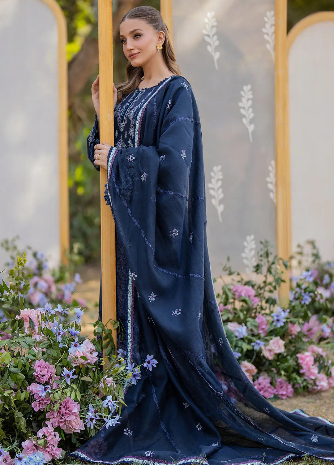 Reveerie by Florent Chikankari Lawn Suits Unstitched 3 Piece FL25RC FL-7 - Summer Collection