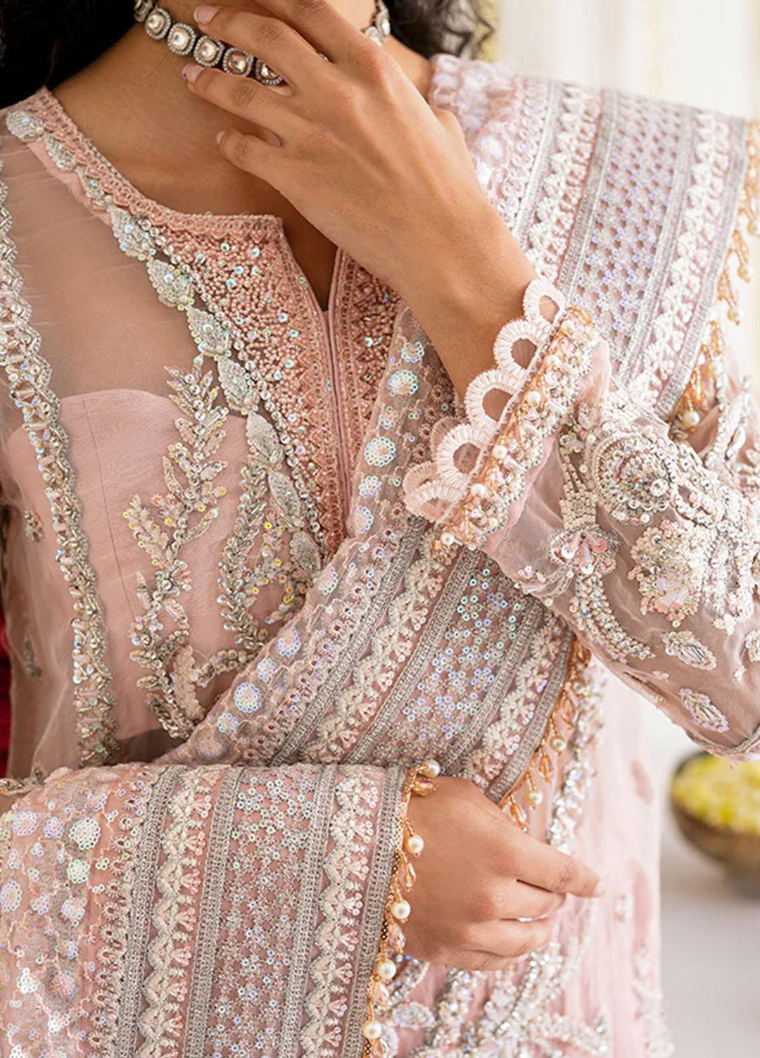 Reveur By Saffron Embroidered Organza Suits Unstitched 3 Piece SFR23RV SF-02 Ruzena - Luxury Collection