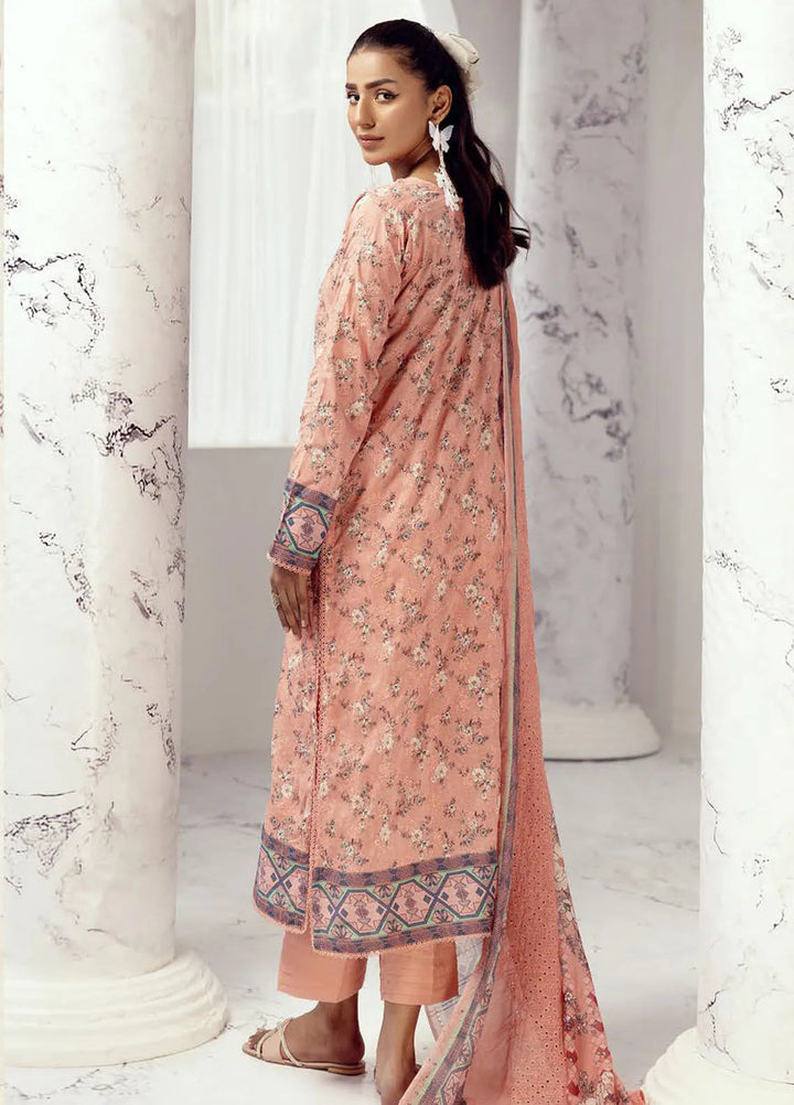 Riaz Arts Embroidered Lawn Suit Unstitched 3 Piece RA25MH D-10 - Summer Collection
