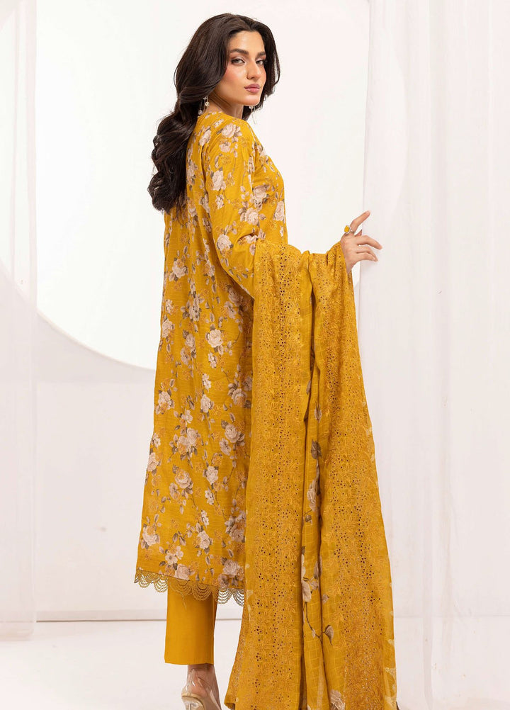Riaz Arts Embroidered Lawn Suits Unstitched 3 Piece RA25RL D-03 - Summer Collection