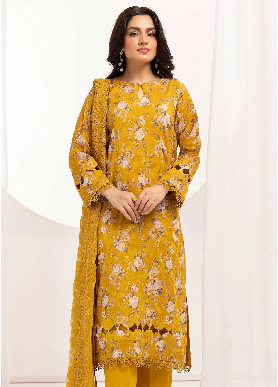 Riaz Arts Embroidered Lawn Suits Unstitched 3 Piece RA25RL D-03 - Summer Collection