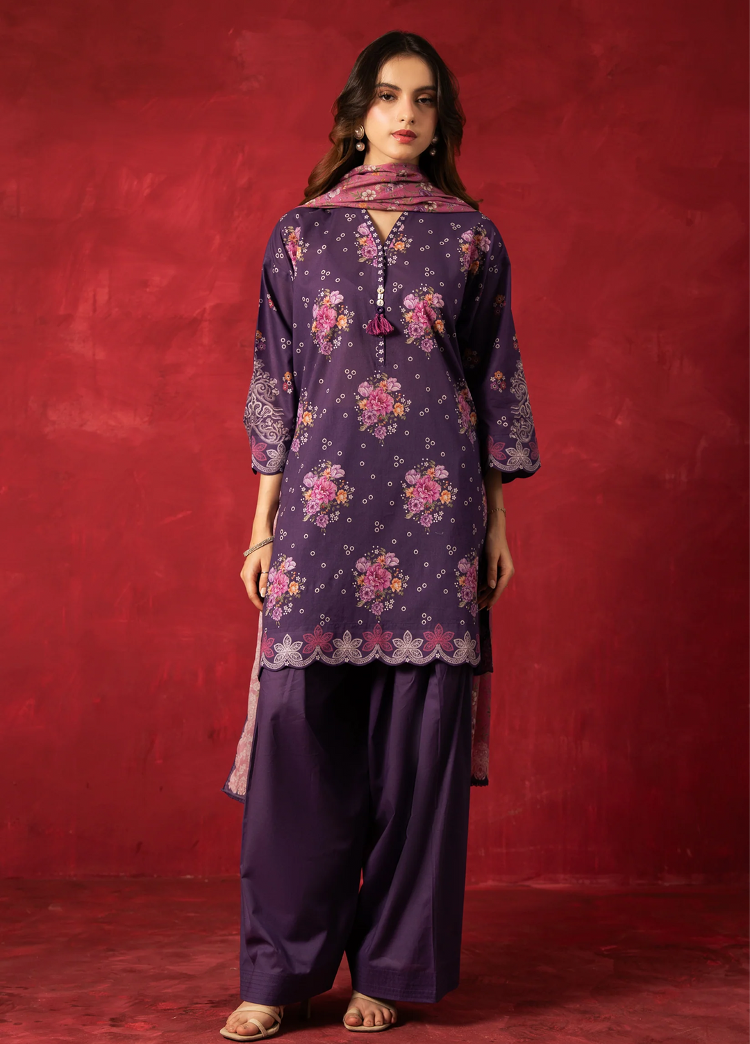 Zoe by Zeen RTW Printed Lawn 3 Piece Suit ZN26UZL WFM36604 - Casual Collection