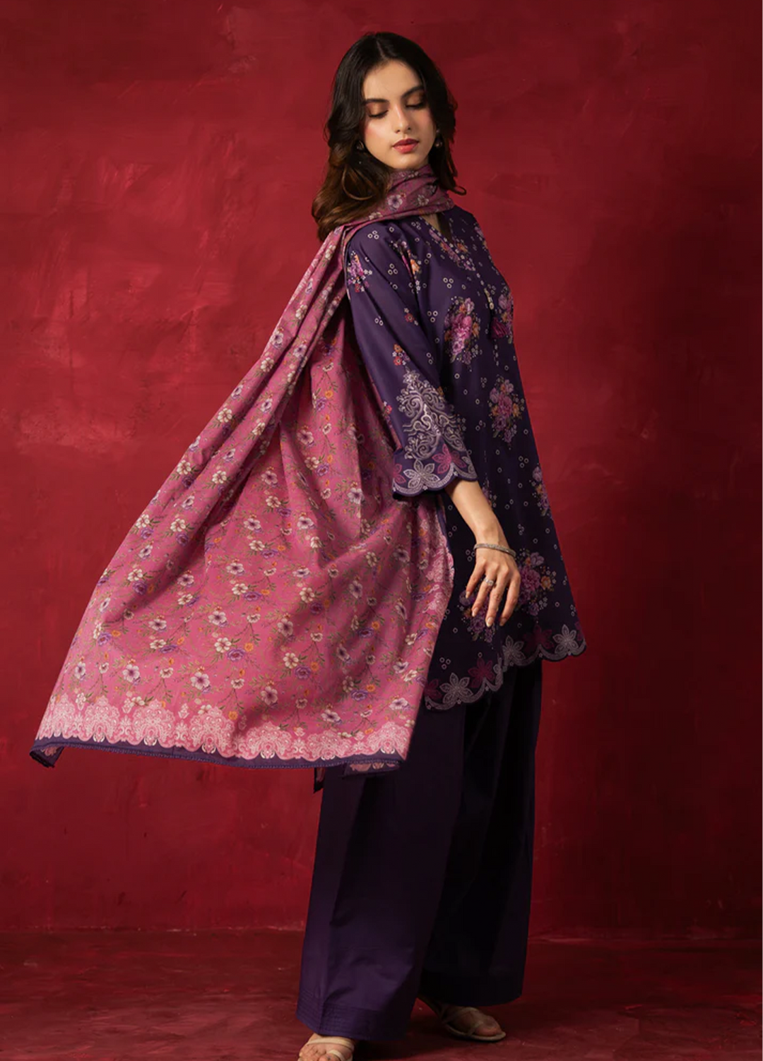 Zoe by Zeen RTW Printed Lawn 3 Piece Suit ZN26UZL WFM36604 - Casual Collection