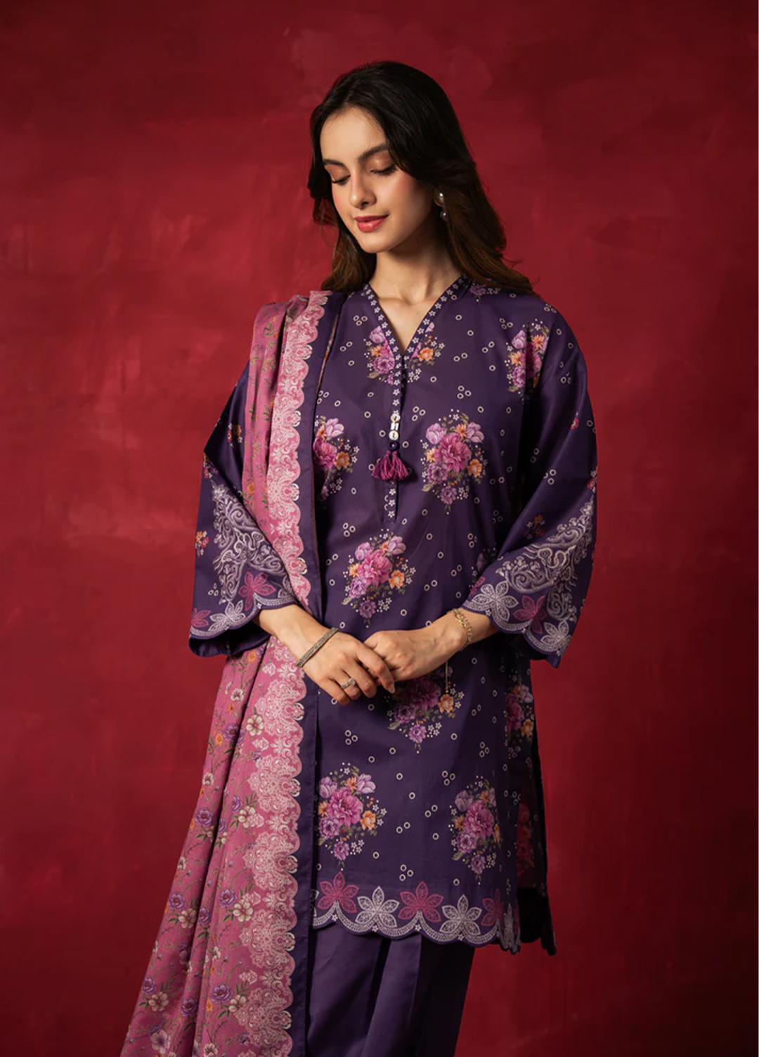 Zoe by Zeen RTW Printed Lawn 3 Piece Suit ZN26UZL WFM36604 - Casual Collection