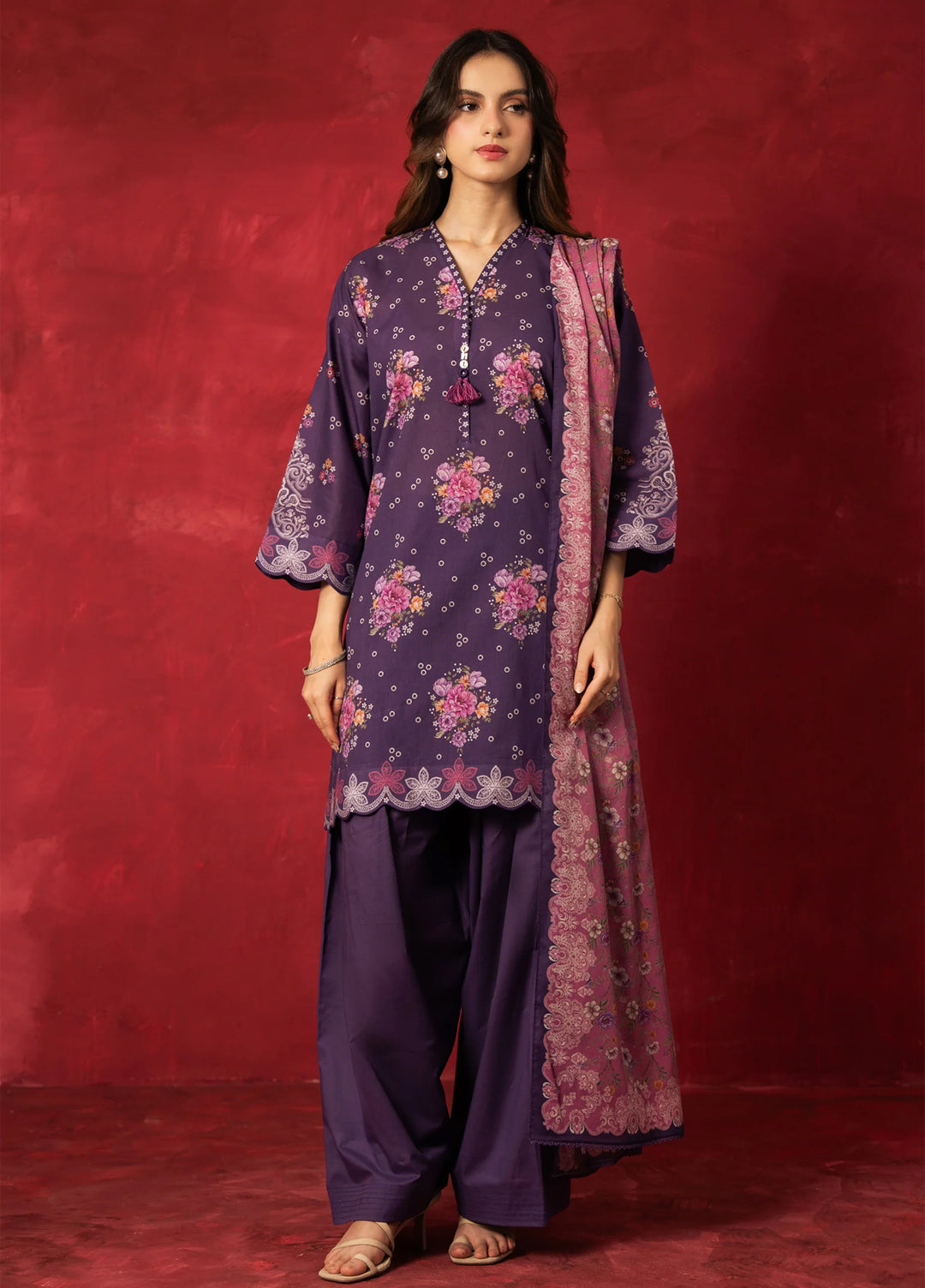 Zoe by Zeen RTW Printed Lawn 3 Piece Suit ZN26UZL WFM36604 - Casual Collection