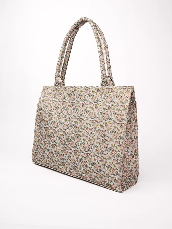 Maa aur Mai by TJK Designs Printed Rimaal Canvas Tote Bag - Casual Collection