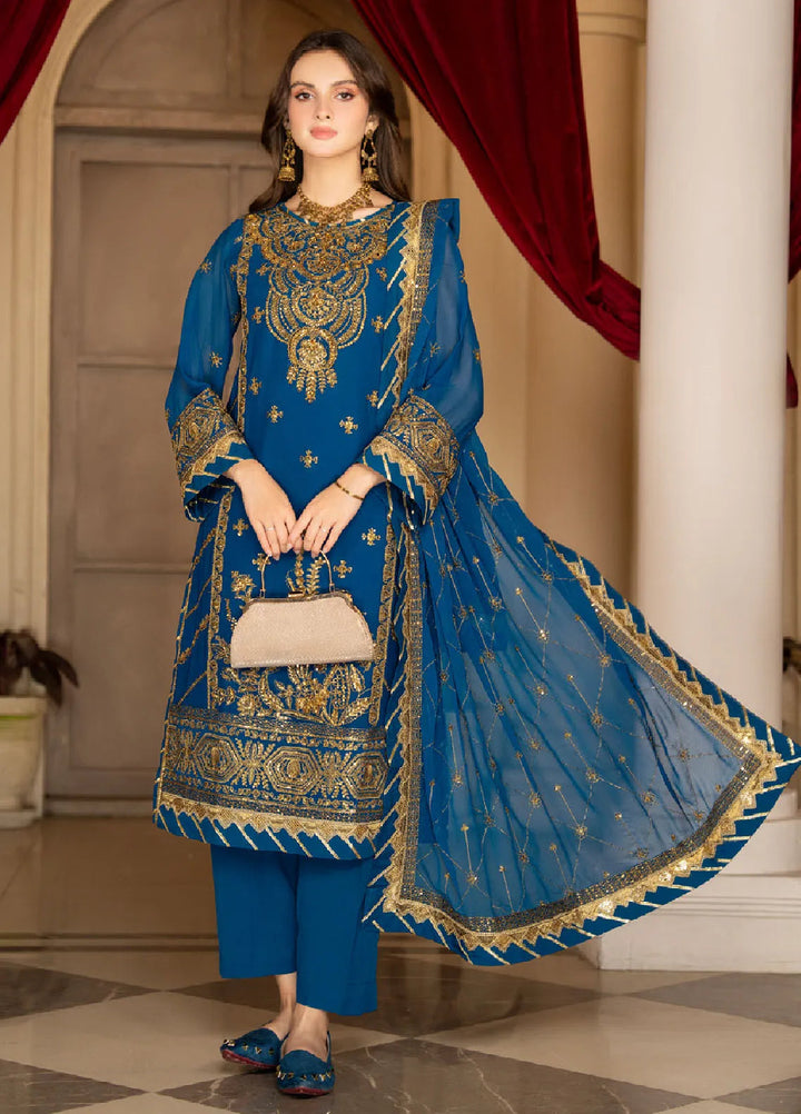 Rimjhim By Strawberry Embroidered Chiffon Suit Unstitched 4 Piece STB24R FLS-RJ-010 - Summer Collection