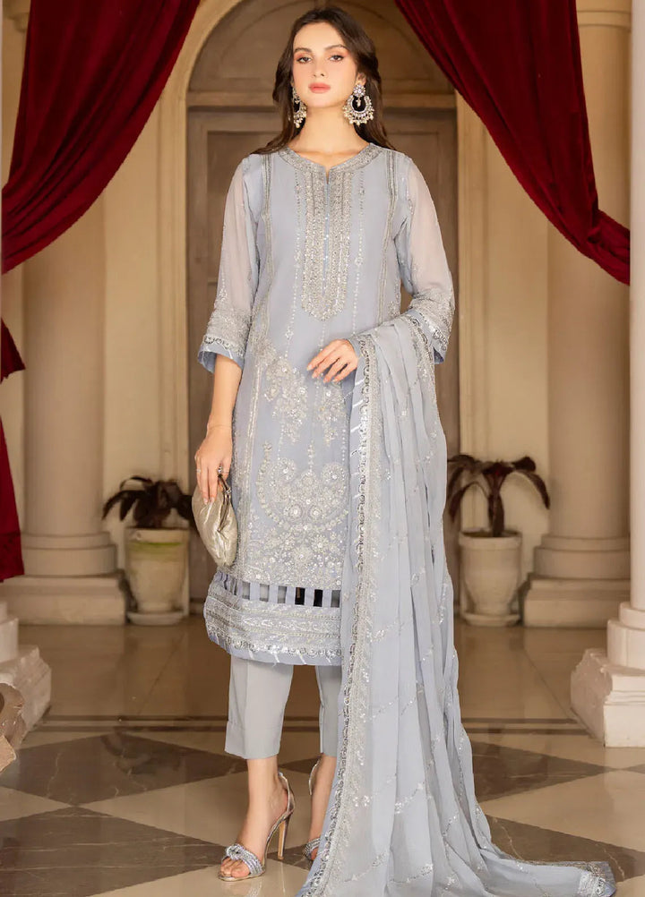 Rimjhim By Strawberry Embroidered Chiffon Unstitched Suit 4 Piece STB24R FLS-RJ-008 - Summer Collection