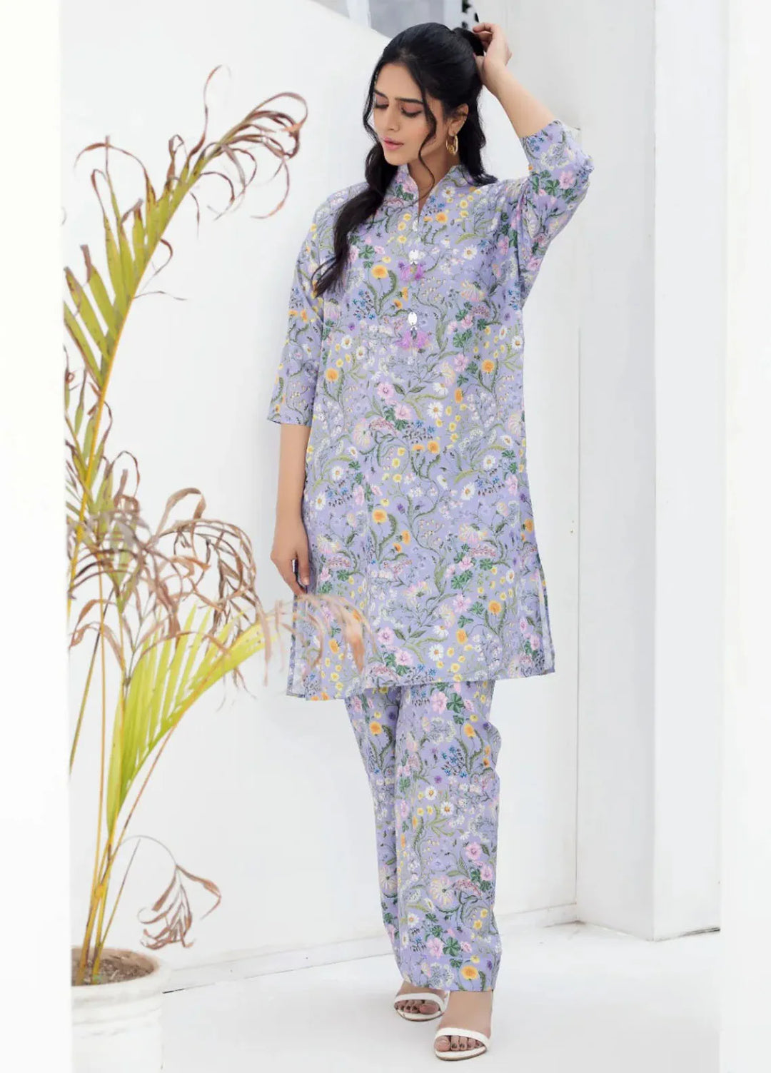 Ripret Pret printed Poly Lawn 2 Piece Suit Mint Blossom