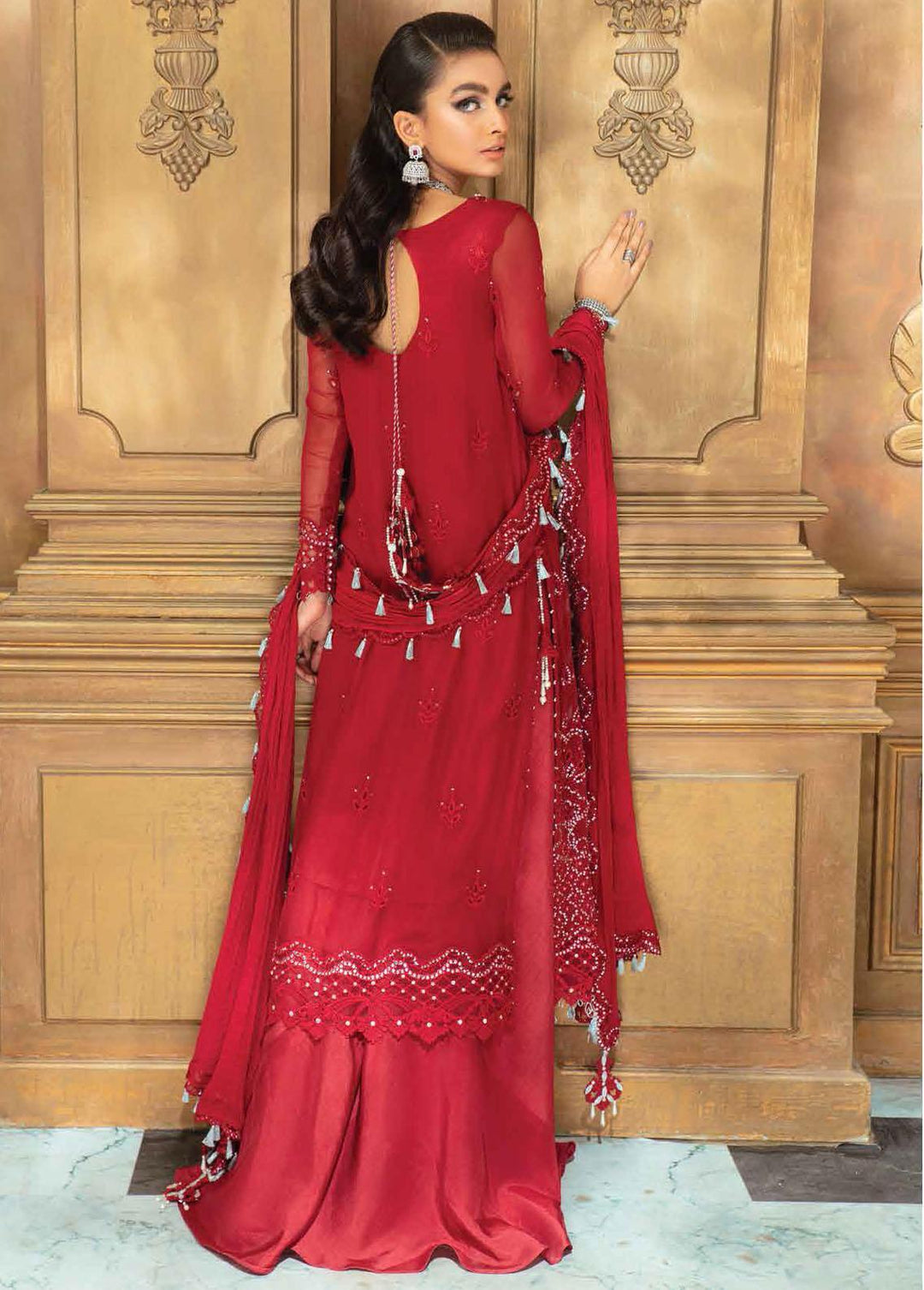 Roheenaz Embroidered Chiffon Suits Unstitched 3 Piece RO21C 06 - Luxury Collection
