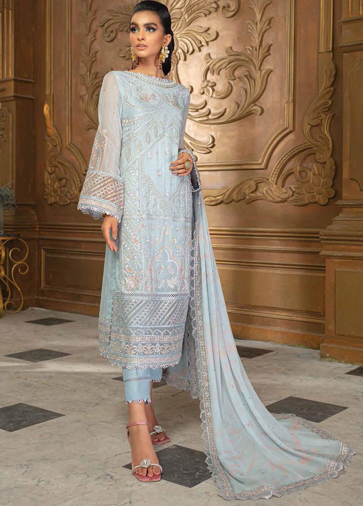 Roheenaz Embroidered Chiffon Suits Unstitched 3 Piece RO21C 09 - Luxury Collection