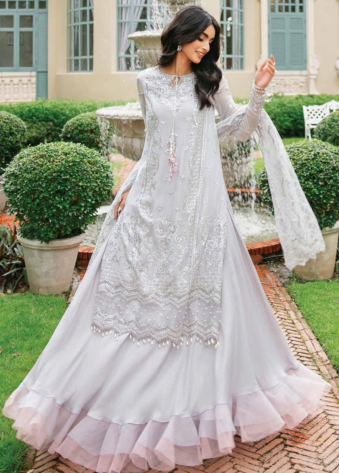 Aafreen By Roheenaz Embroidered Chiffon Suits Unstitched 4 Piece RO22KC RNZ22-10 Neeshay - Luxury Collection