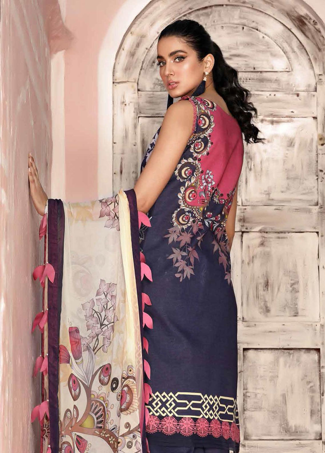 Roheenaz Embroidered Lawn Suits Unstitched 3 Piece RO21S 1B - Summer Collection