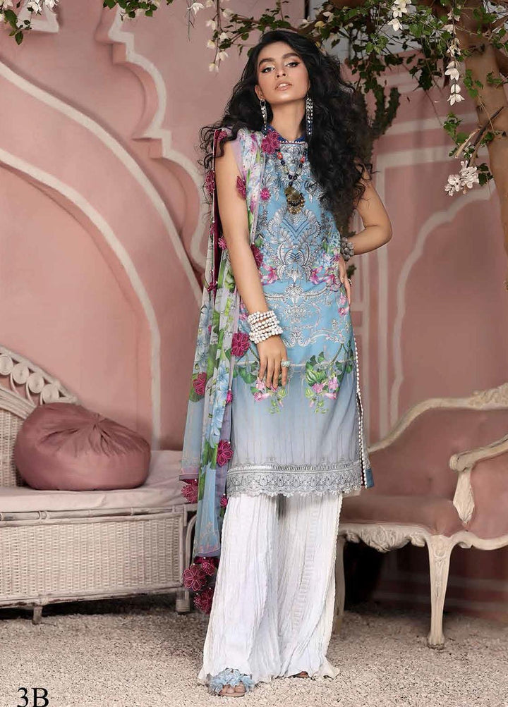 Roheenaz Embroidered Lawn Suits Unstitched 3 Piece RO21S 3B - Summer Collection