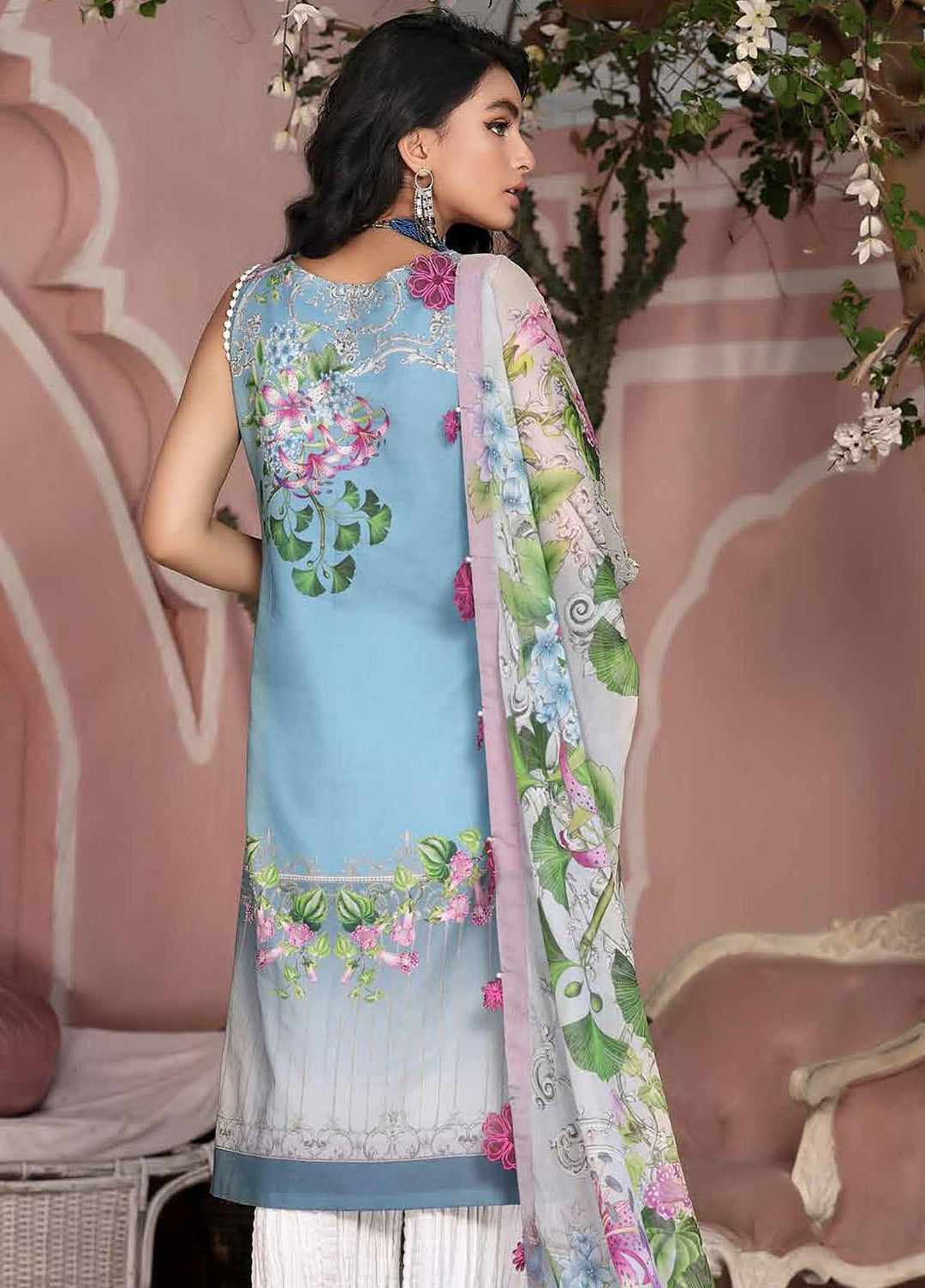 Roheenaz Embroidered Lawn Suits Unstitched 3 Piece RO21S 3B - Summer Collection