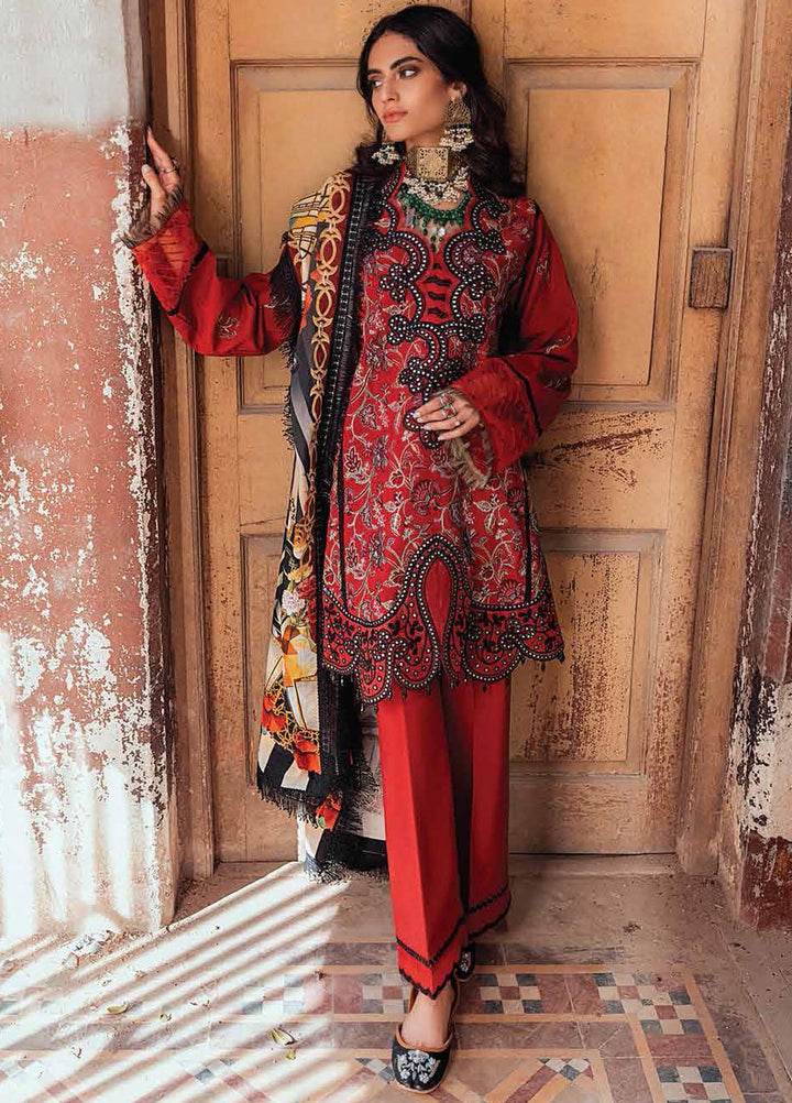 Roheenaz Embroidered Linen Suits Unstitched 3 Piece RO21WF RNW21-7B - Winter Collection
