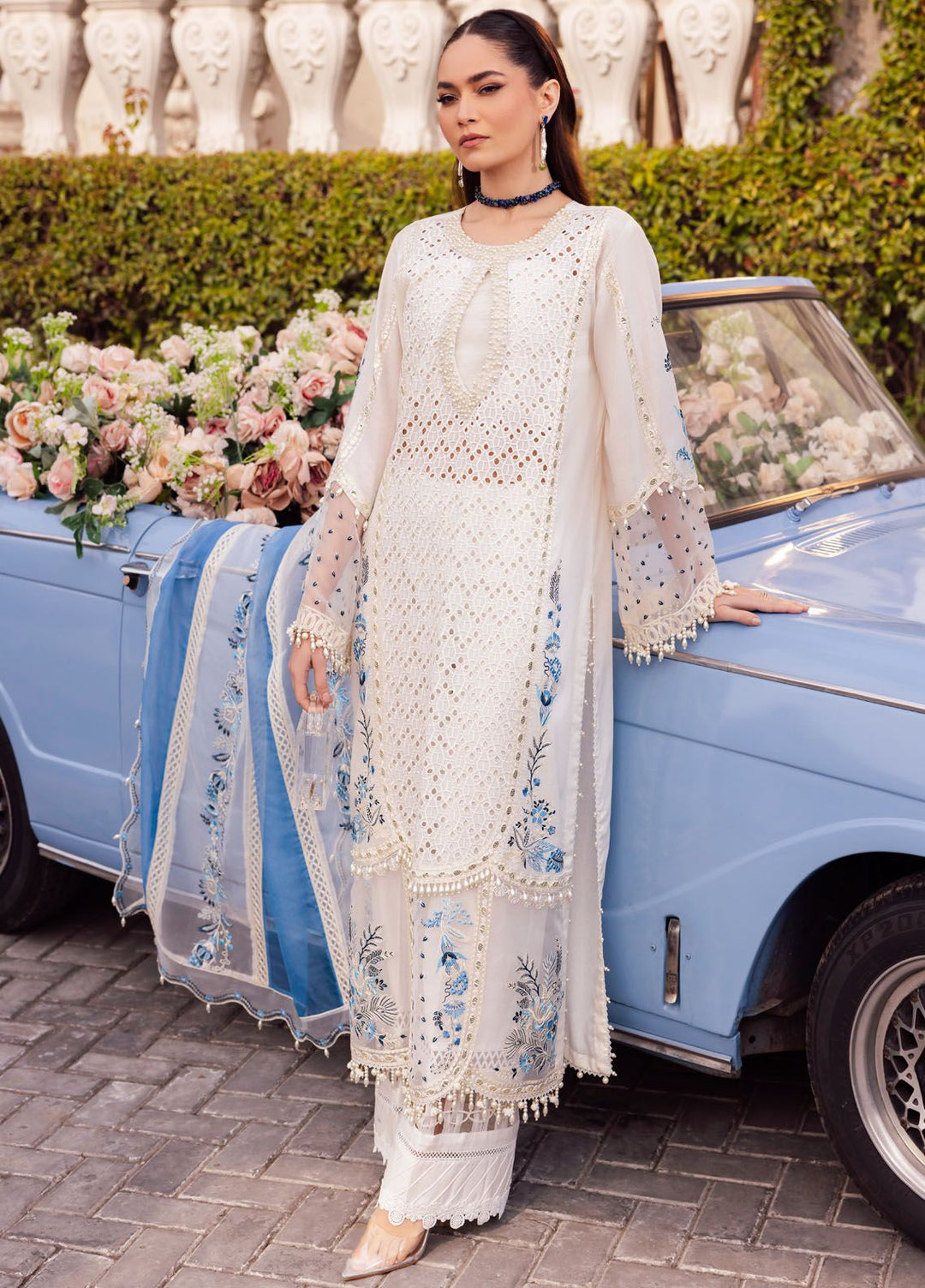 Roman Holiday By Sardinia Embroidered Lawn Suit Unstitched 3 Piece SRD24RH Diana SR201 - Luxury Collection