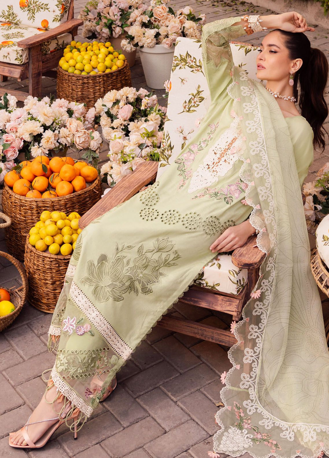 Roman Holiday By Sardinia Embroidered Lawn Suit Unstitched 3 Piece SRD24RH Fauna SR204 - Luxury Collection