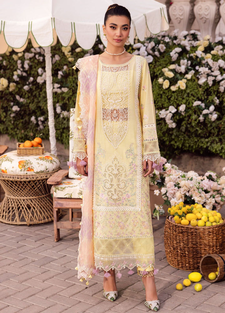 Roman Holiday By Sardinia Embroidered Lawn Suit Unstitched 3 Piece SRD24RH Livia SR205 - Luxury Collection