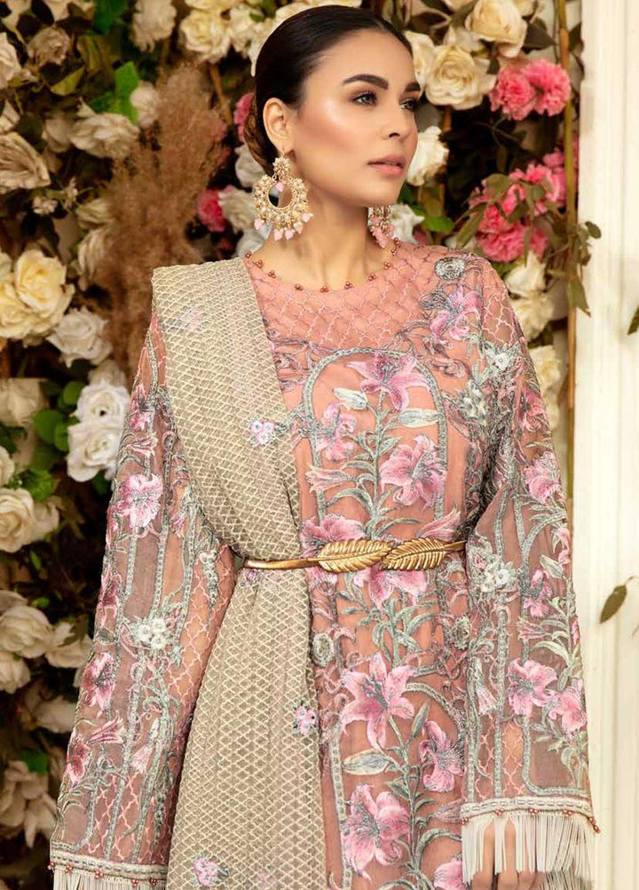 Rosa Blanca by Adan's Libas Embroidered Organza Suits Unstitched 3 Piece AL21RB D-07 Sweet Heart - Luxury Collection