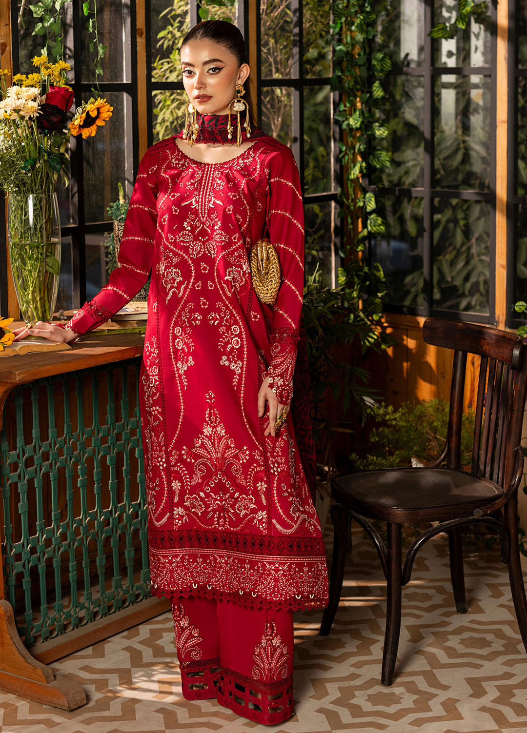 Roses De Feu by Sahane Embroidered Lawn Suits Unstitched 3 Piece SNE25RF CT-22003 Rosee - Summer Collection
