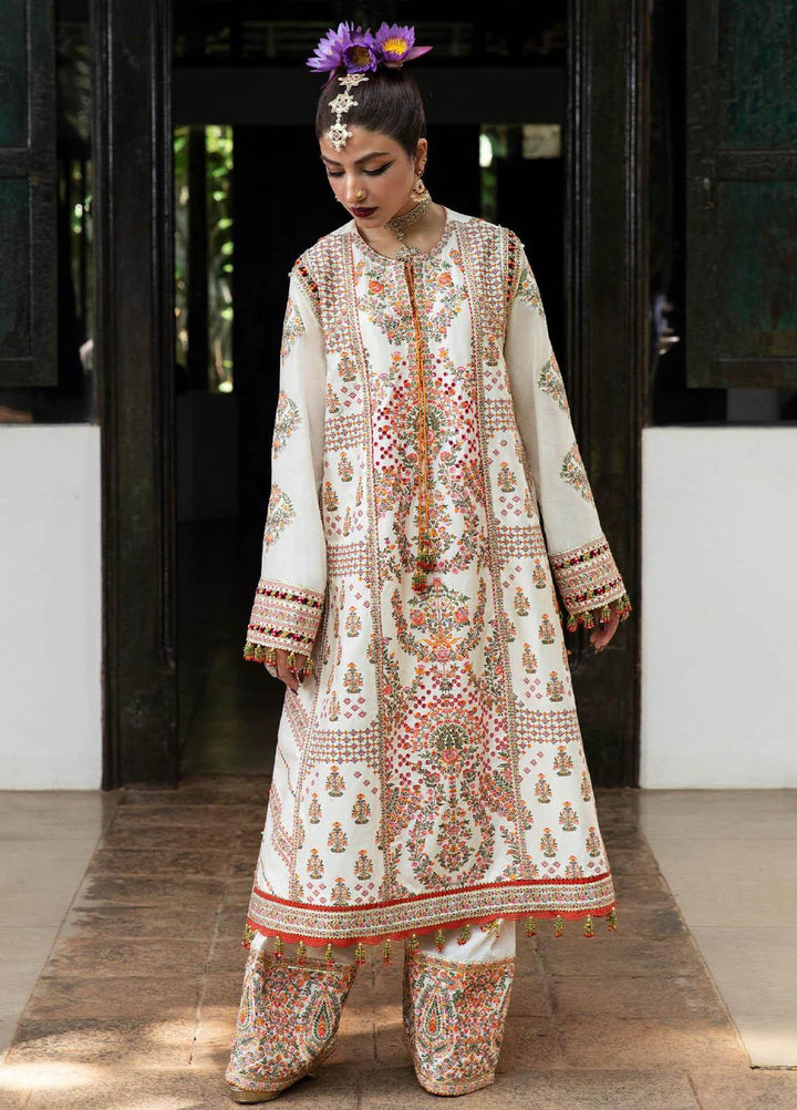 Roshan by Hussain Rehar Embroidered Lawn Suits Unstitched 3 Piece HRR23R Motiya - Luxury Collection