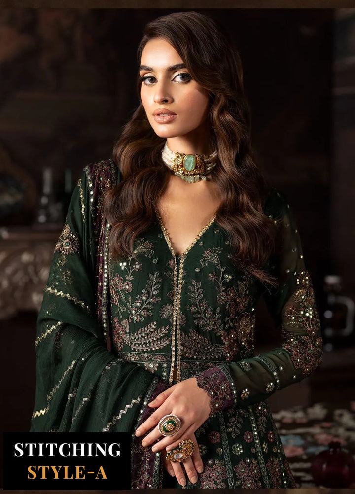 Rouge by Zarif Embroidered Chiffon Suits Unstitched 3 Piece ZF24R ZRW 01 Elizabeth - Wedding Collection