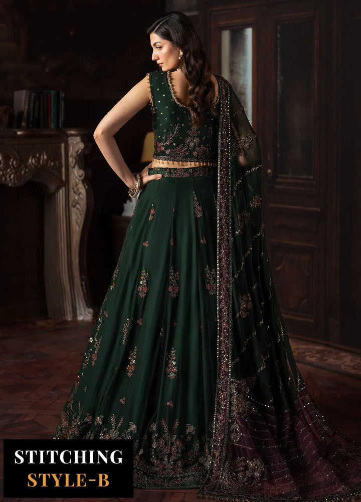 Rouge by Zarif Embroidered Chiffon Suits Unstitched 3 Piece ZF24R ZRW 01 Elizabeth - Wedding Collection