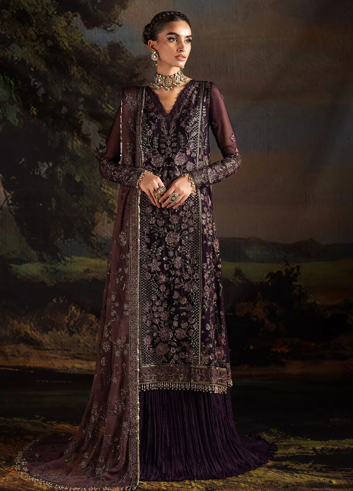 Rouge by Zarif Embroidered Chiffon Suits Unstitched 3 Piece ZF24R ZRW 08 Hannah - Wedding Collection