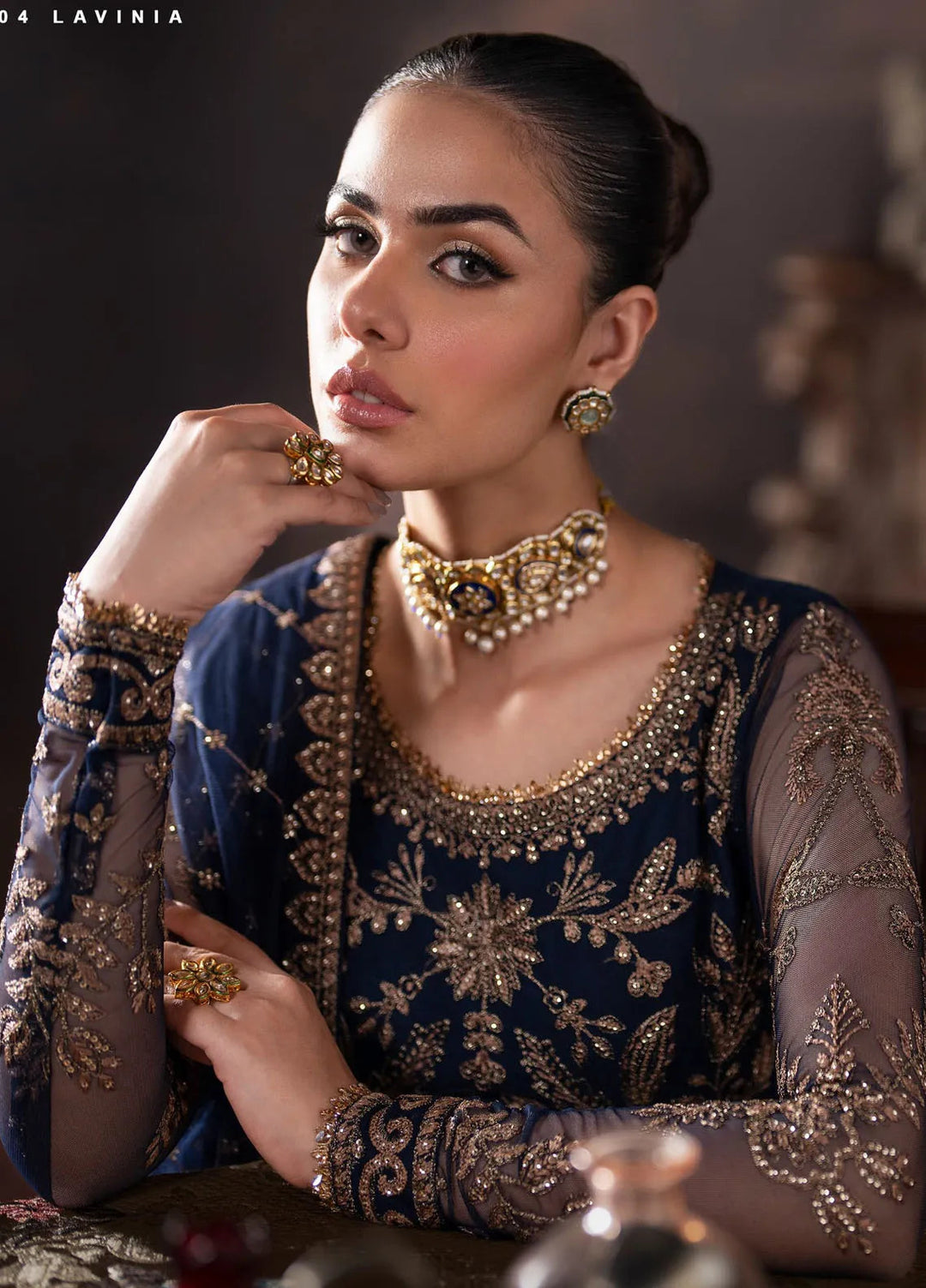 Rouge by Zarif Embroidered Net Suits Unstitched 3 Piece ZR25UF ZRW 04 Lavinia - Wedding Collection