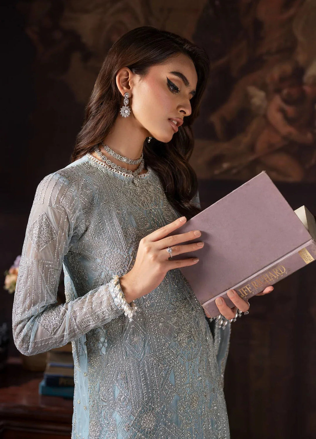 Rouge by Zarif Embroidered Net Suits Unstitched 3 Piece ZR25UF ZRW 07 Cynthia - Wedding Collection