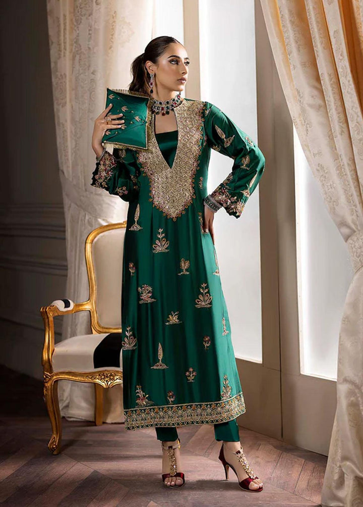 Rozanne By Nuriyaa Embroidered Silk Suits Unstitched 2 Piece NR22R Daphne - Luxury Collection