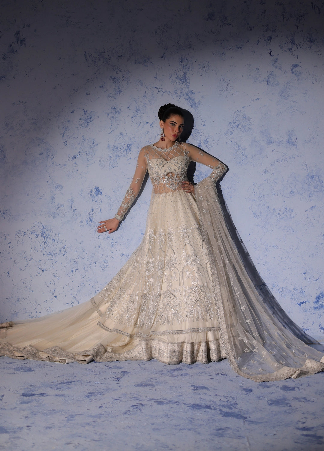 Amoris by Imran Ramzan Embroidered Net 4 Piece Suit Gloire d'Opera - Wedding Collection