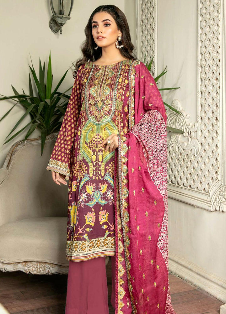 Rubab by Zebaish Embroidered Lawn Suits Unstitched 3 Piece ZSH21RB D-05 - Summer Collection