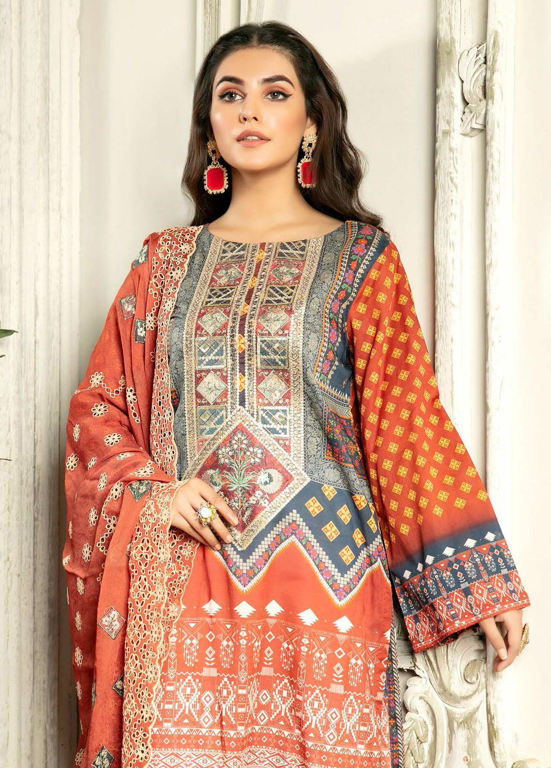 Rubab by Zebaish Embroidered Lawn Suits Unstitched 3 Piece ZSH21RB D-08 - Summer Collection
