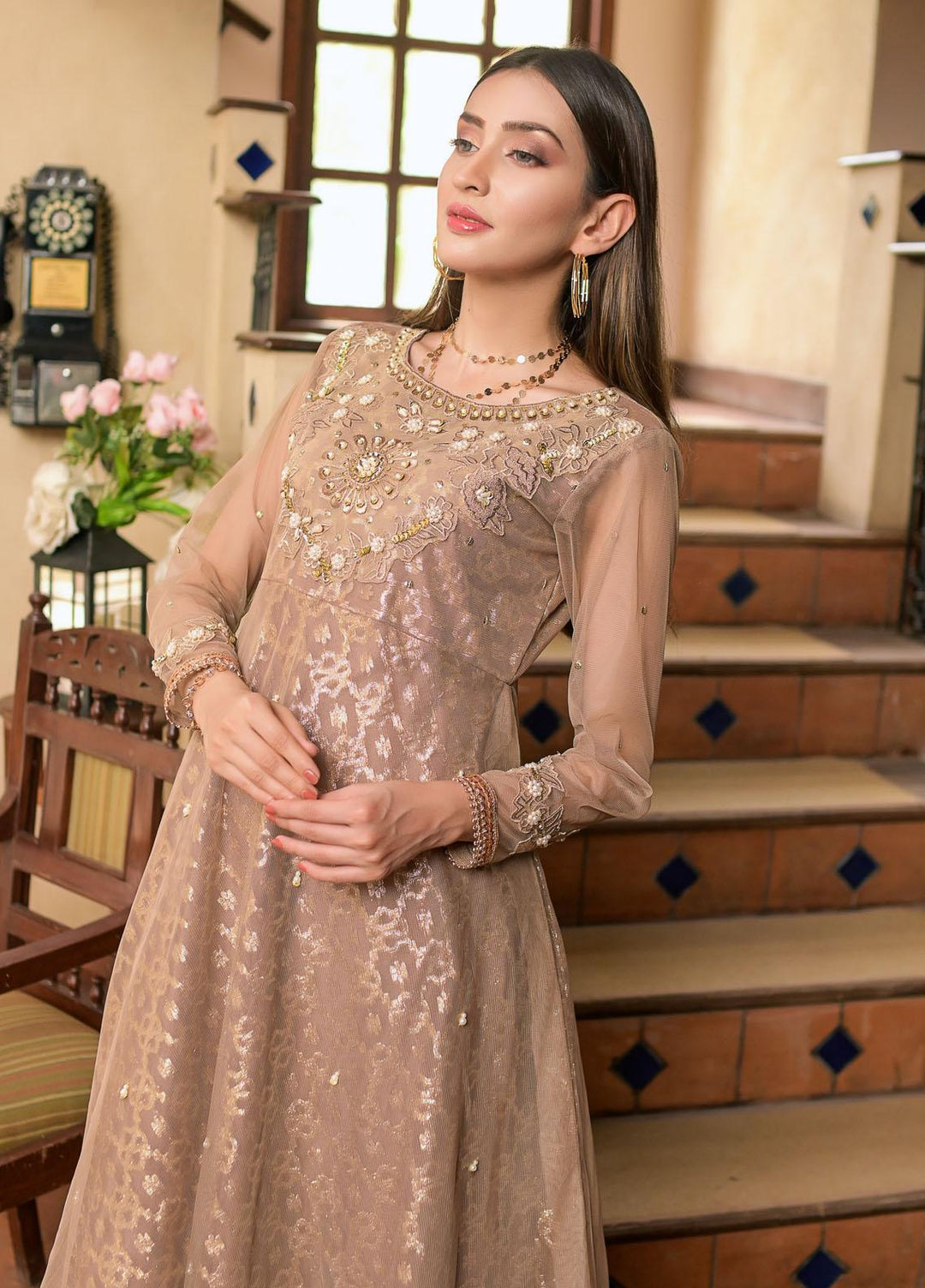Rubys Couture Luxury Pret  Net 2 Piece Suit 2701 FASANA