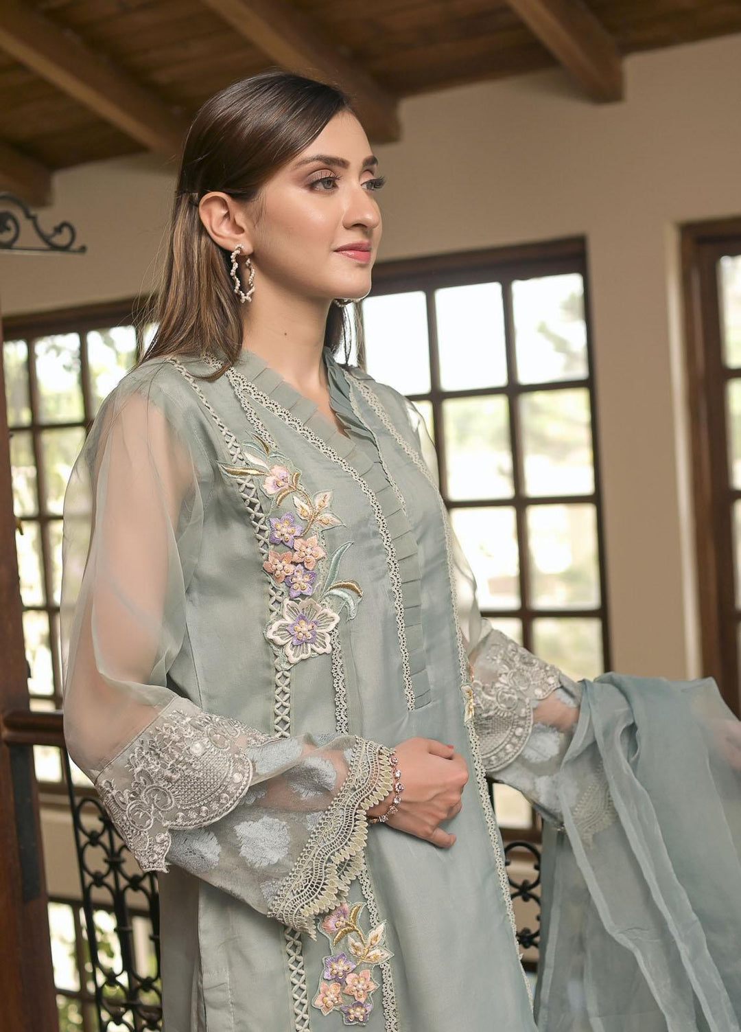 Rubys Couture Luxury Pret  Organza 2 Piece Suit 2704 Haal-e-Dil