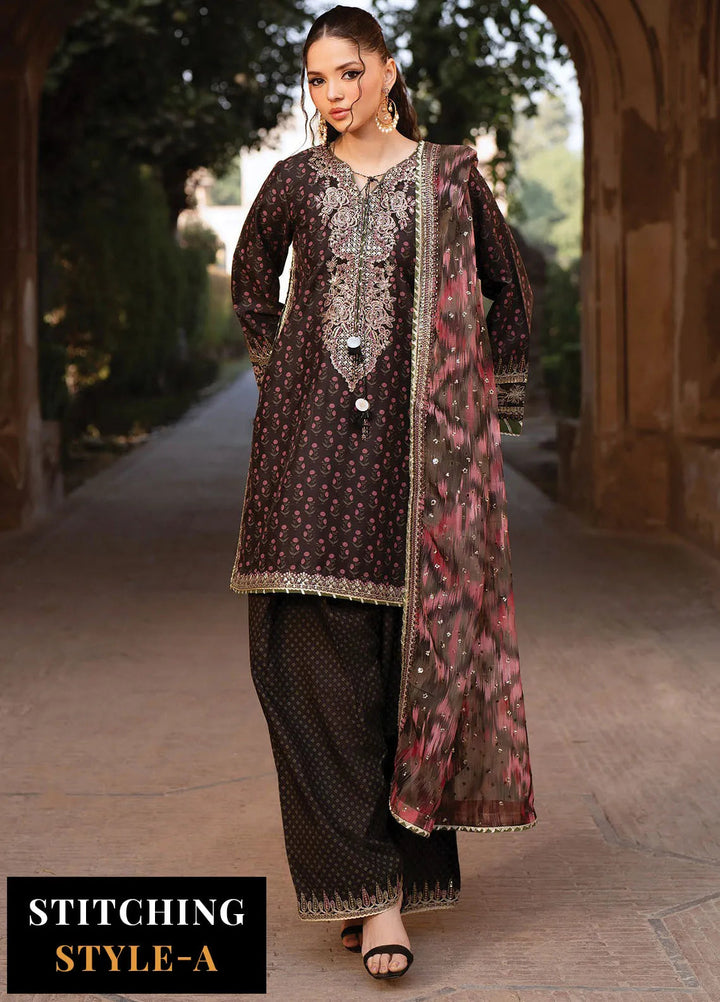 Rumi by Xenia Embroidered Raw Silk Suit Unstitched 3 Piece XE25RF D-04 Ruhi - Formals Collection