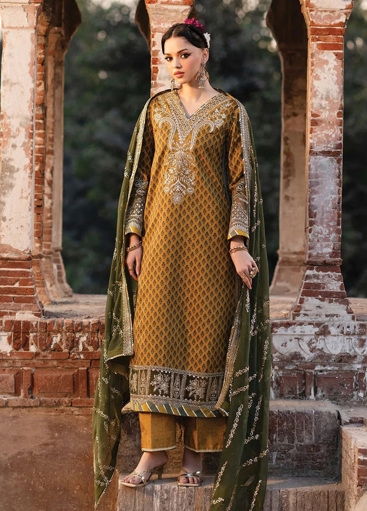 Rumi by Xenia Embroidered Raw Silk Suit Unstitched 3 Piece XE25RF D-10 Malika B - Formals Collection