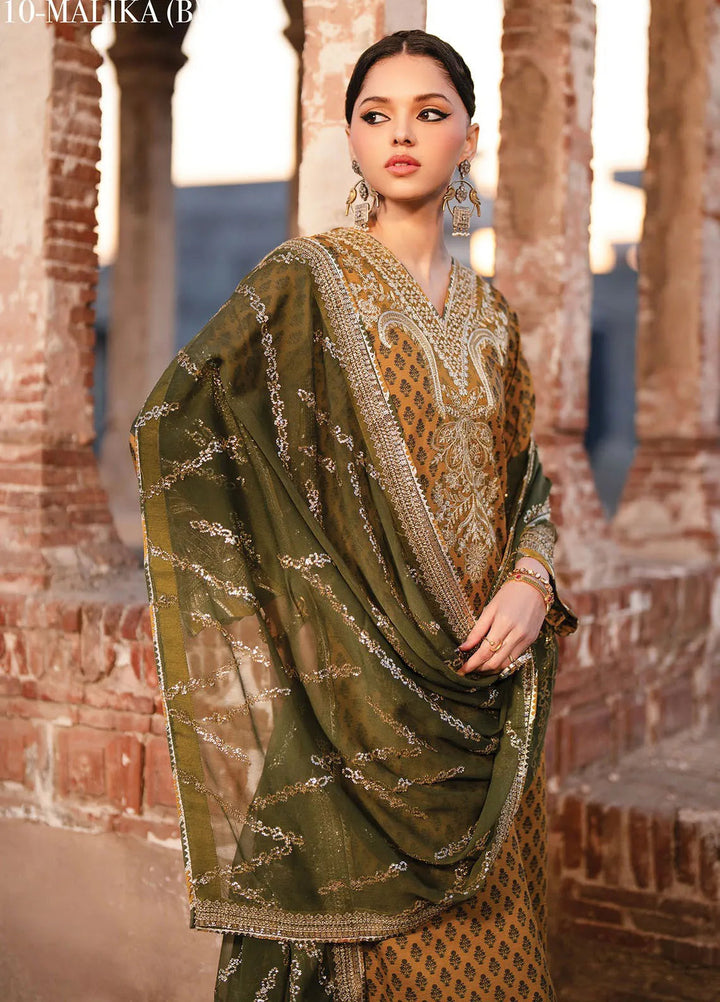Rumi by Xenia Embroidered Raw Silk Suit Unstitched 3 Piece XE25RF D-10 Malika B - Formals Collection