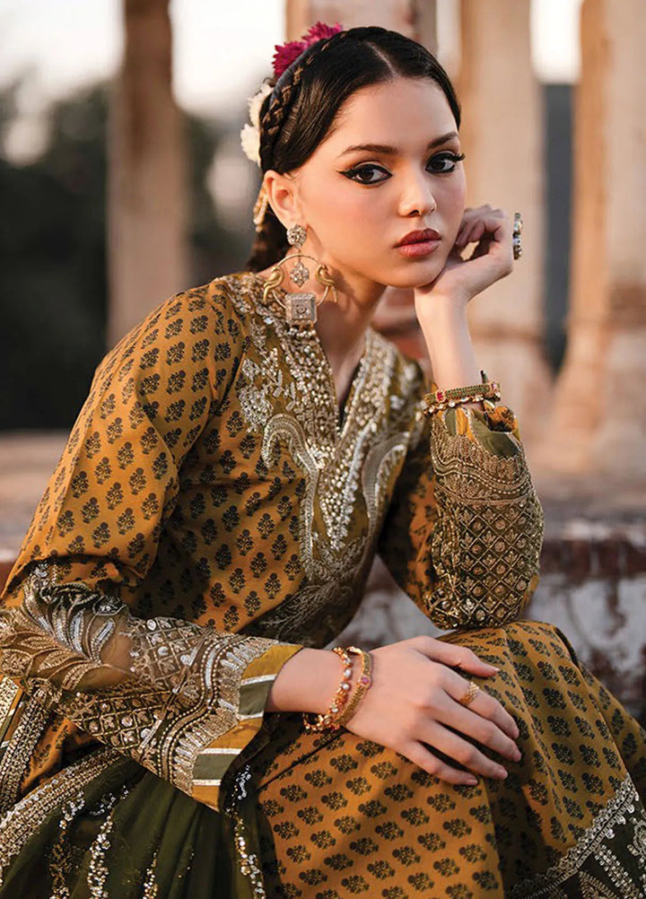 Rumi by Xenia Embroidered Raw Silk Suit Unstitched 3 Piece XE25RF D-10 Malika B - Formals Collection