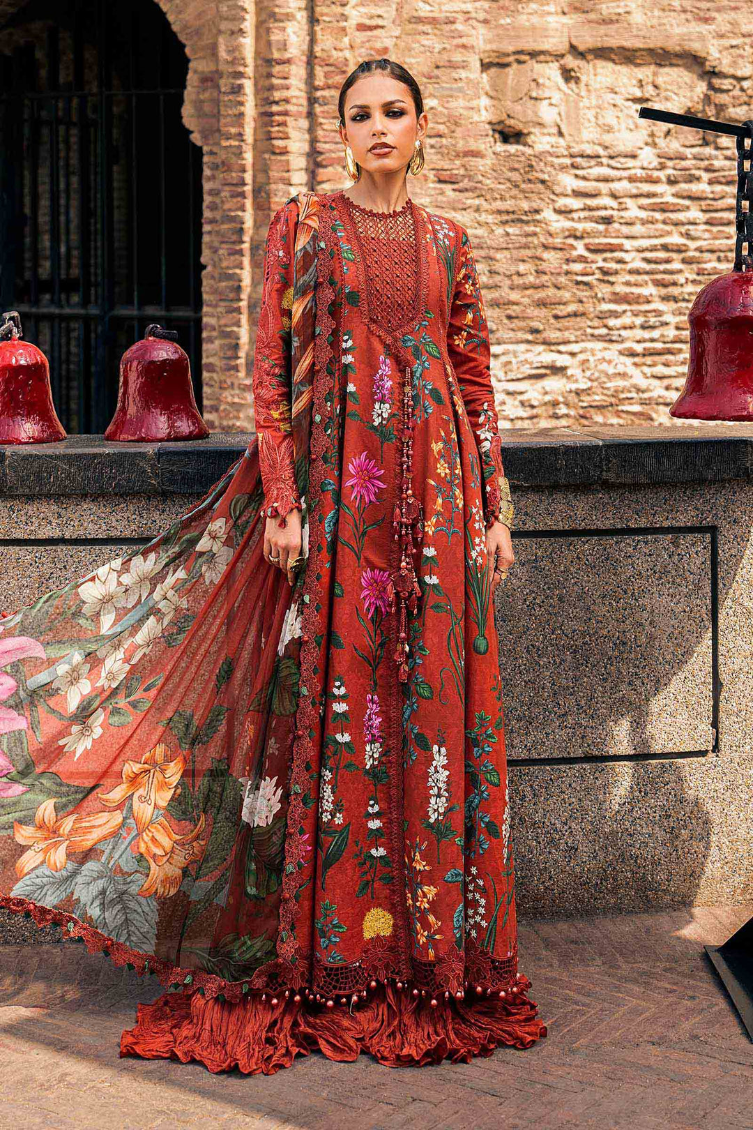M Prints by Maria B Unstitched Printed Cambric 3 Piece Suit MB26UPC 6B - Casual Collection