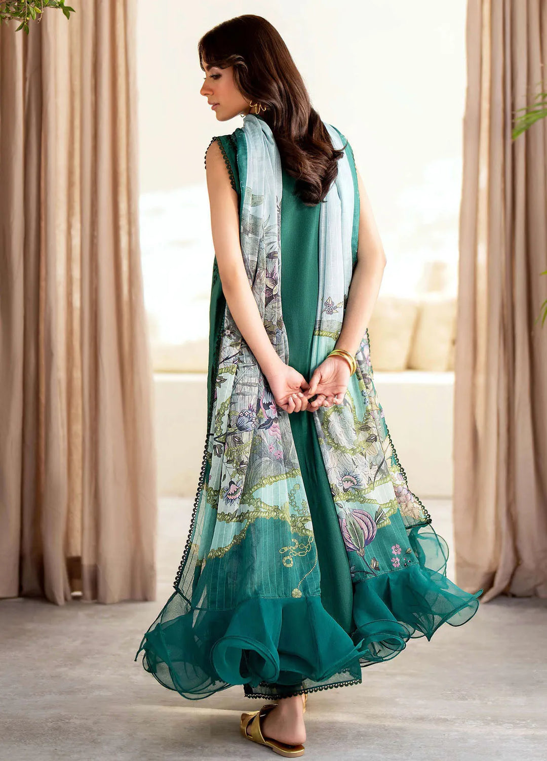 Saad Shaikh Embroidered Lawn Suit Unstitched 3 Piece SSK24E Petal - Festive Collection