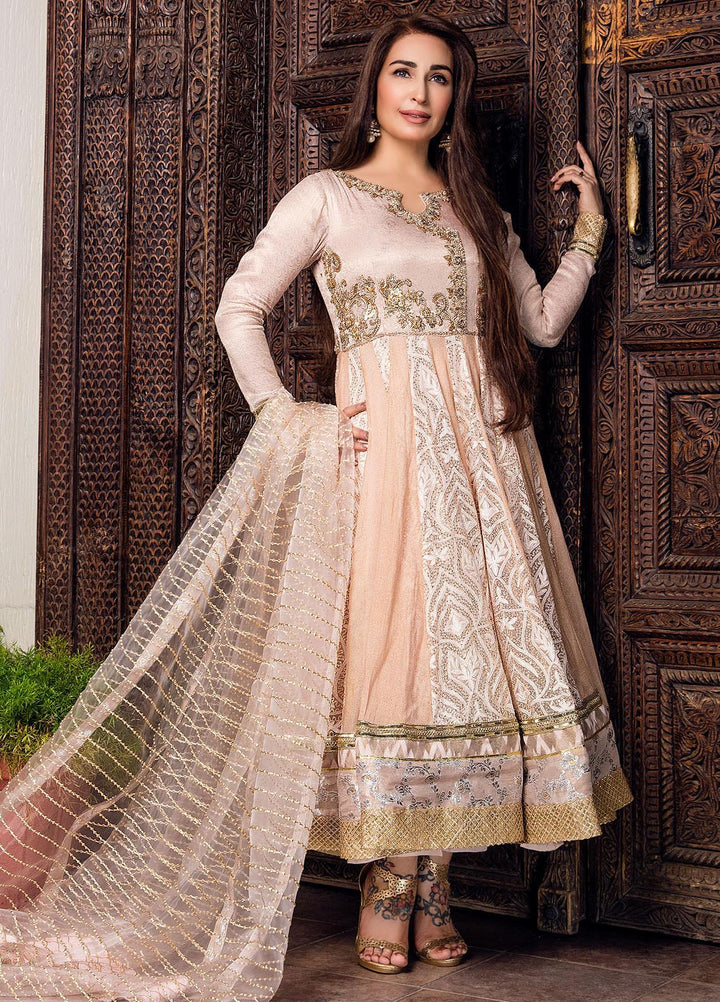 Sadya Sumair Luxury Pret  Kundan Net 2 Piece Dress SS21N Pink Pishwas